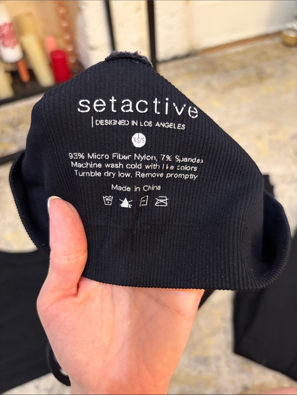 Set Active Black Racerback Ribbed Bralette - Picture 3 of 4